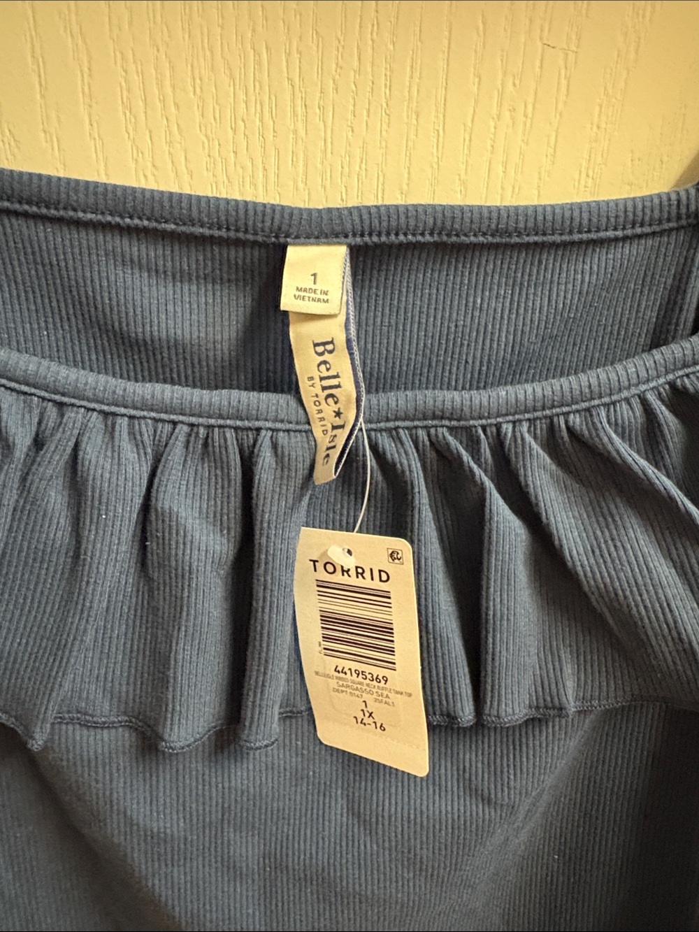 torrid Navy Ruffle Square Neck Tank - Picture 2 of 4